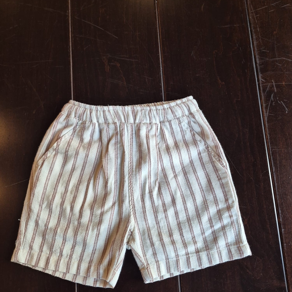 Zara Striped Beige and Red Shorts